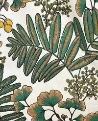 Thumbnail for Gingko Bilboa Floral Cotton Fabric by Meter Botanical Mimosa Sewing Fabric Yellow Textile Green Leef Pattern For Crafts