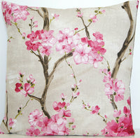 Thumbnail for Tree Cushion Cover Pink Cherry Blossom Cotton Printed Fabric 16