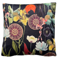 Thumbnail for Dark Botanical Floral Poppy Cushion Cover - Elegant Sofa Decor