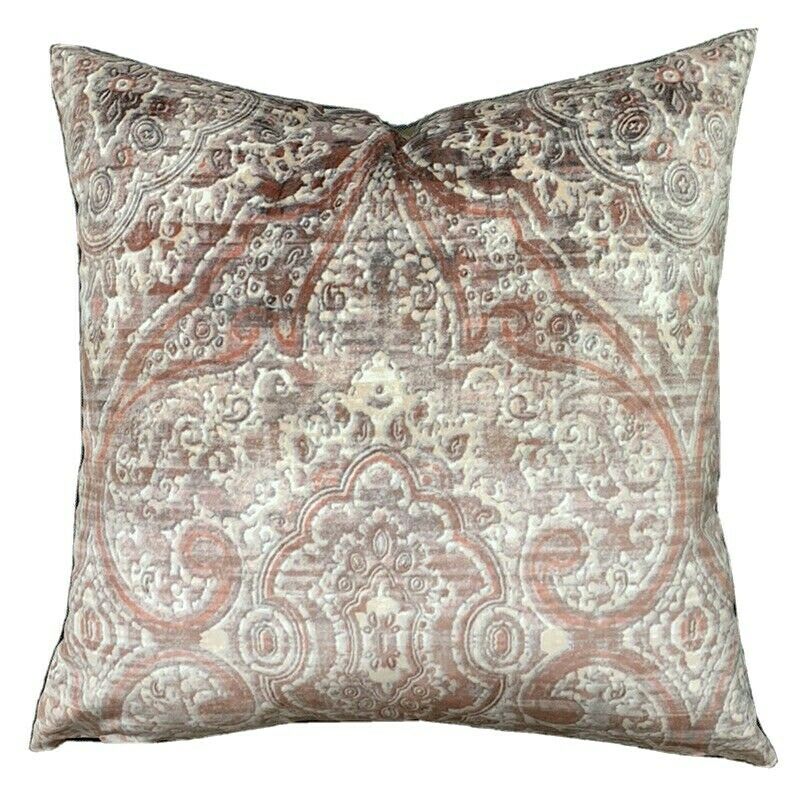Baroque Cushion Cover Washed Velvet Champagne Camel Marshala