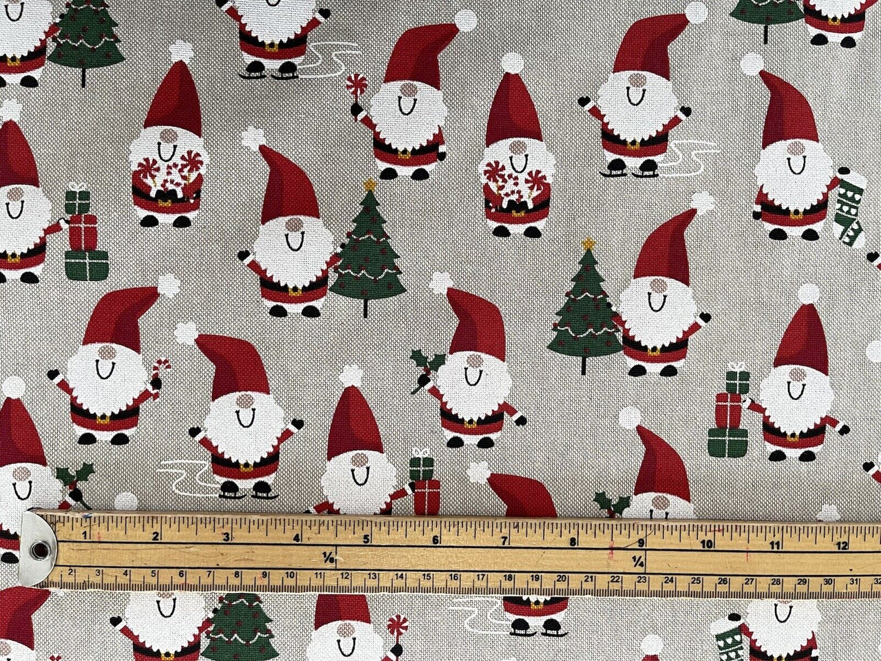 Jolly Santa Cotton Fabric Red Merry Xmas Print for Home Decor Tablecloths Crafts and Kids Winter Gift