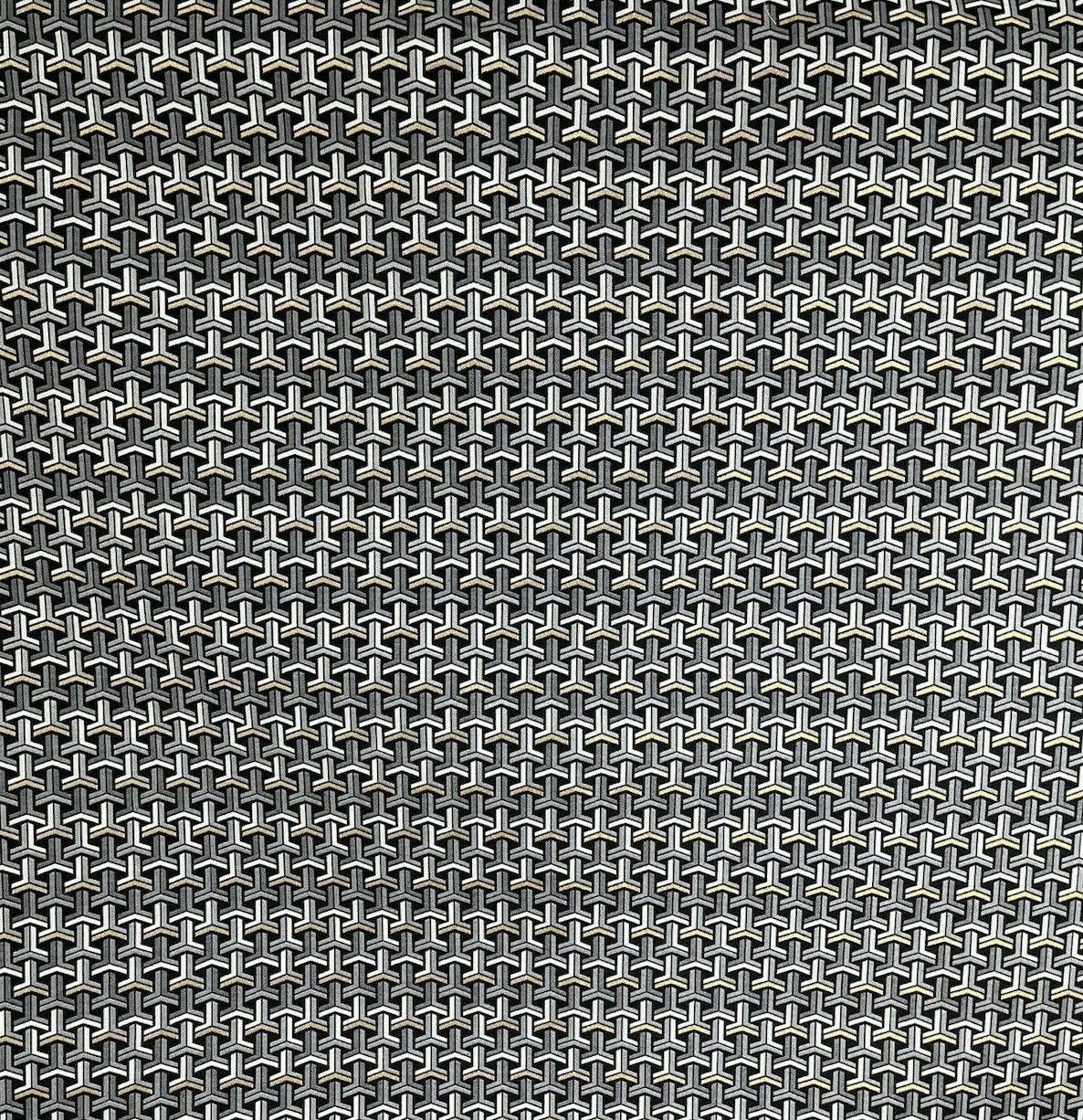 Art Deco Woven Fabric by Meter Black and White Upholstery Sewing Material Gold Brocade Textile