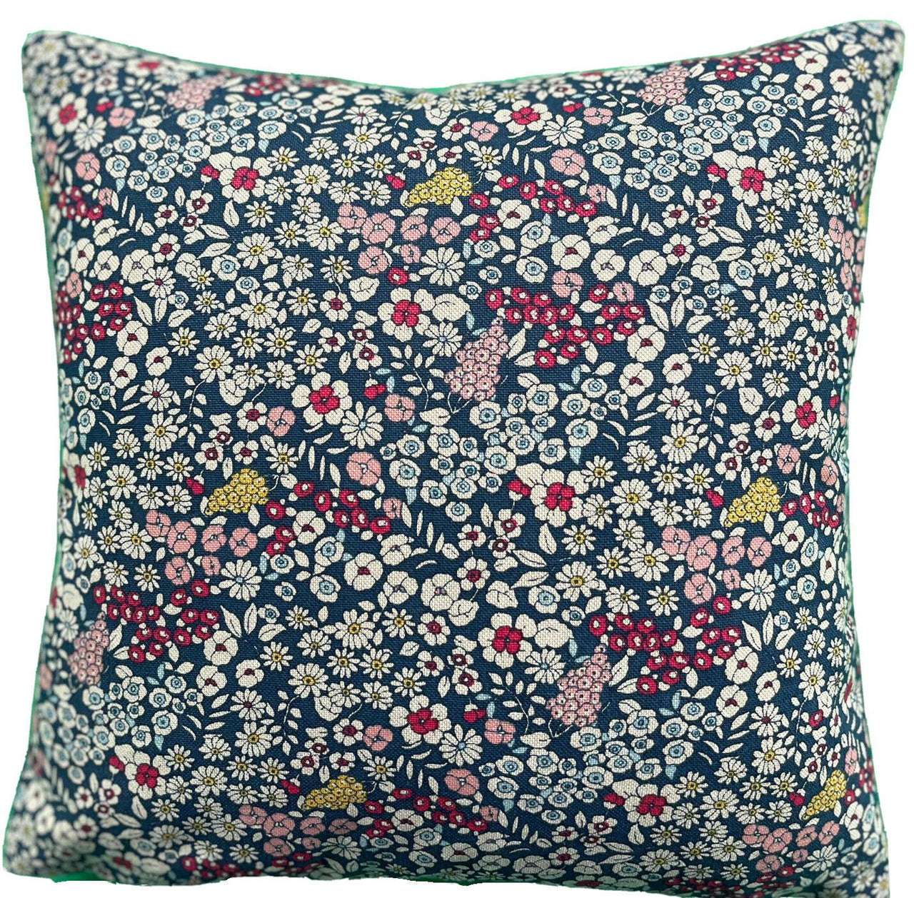 Ditsy Floral Decorative Throw pillow Case Midnight Blossom Small Flowers Cushion Cover Blue Sofa Décor