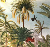 Thumbnail for Botanical World Animals Cotton Fabric Panel Size115cm x 137cm Tropical Birds Elephant Zebra Print Sewing Material