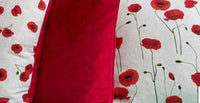 Thumbnail for Small Poppy Cushion Cover Red Floral Velvet Pillow Throw Xmas Meadow Fields