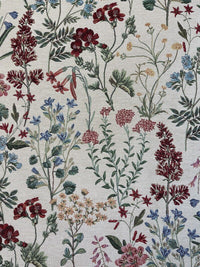 Thumbnail for Wildflower Meadows Beige Woven Floral Upholstery Fabric