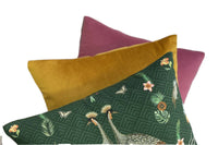 Thumbnail for Crowned Crane Cushion Cover Animal Snakes Pineapple Cotton Green Pillow