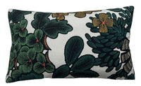 Thumbnail for Floral Throw Pillow Case Kew Gardens Light Grey Cotton Cushion Cover Botanical Pillowcase Japanese Design Black Green