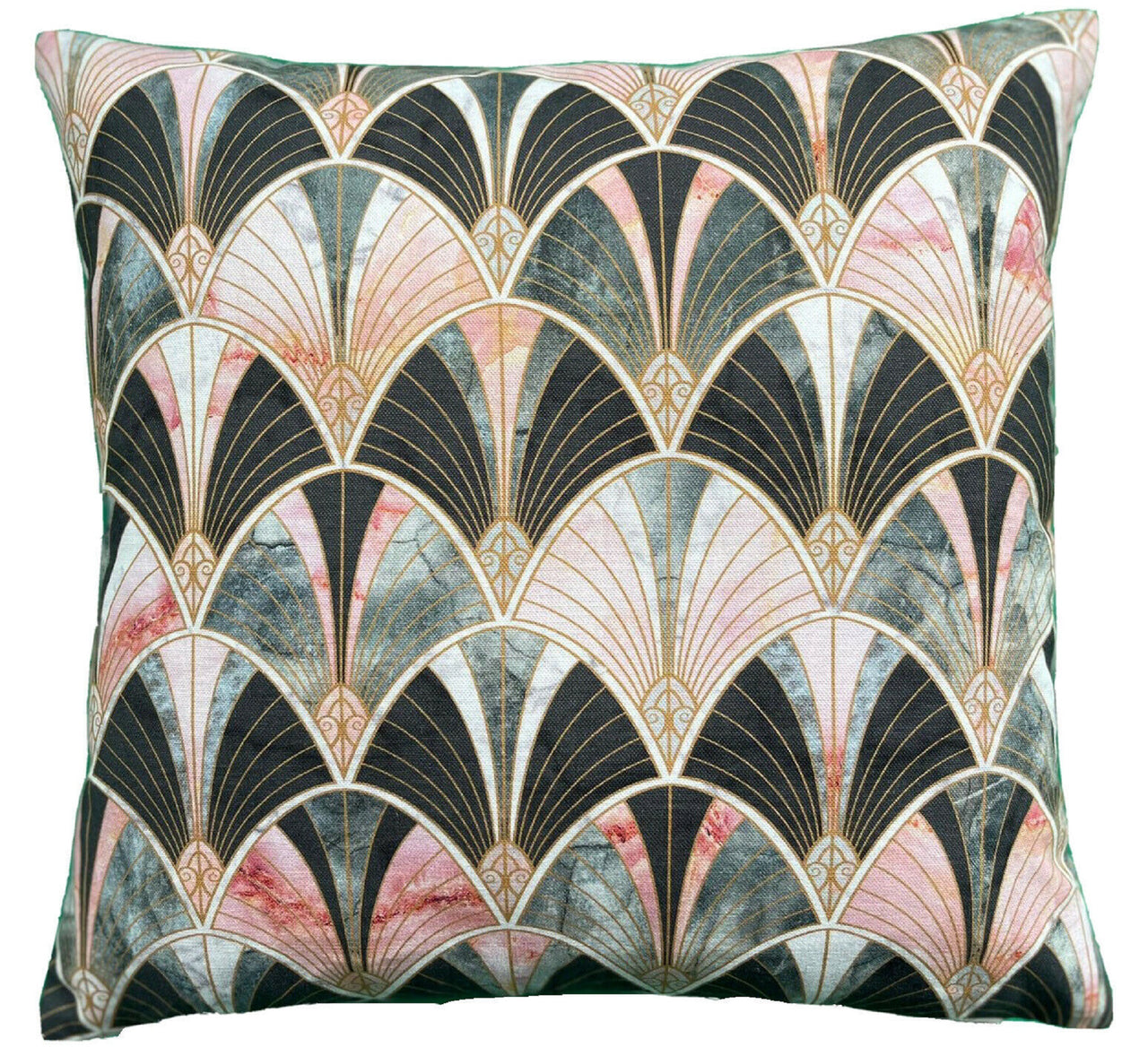Grey Pink Salmon Grey Marble Arch Cotton Cushion Cover Geometric Bow Graphical