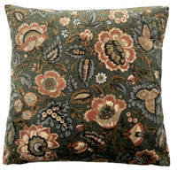 Thumbnail for Blooming Garden Cushion Cover Floral Pillow Mink Pink Green Plants Velvet Pillow